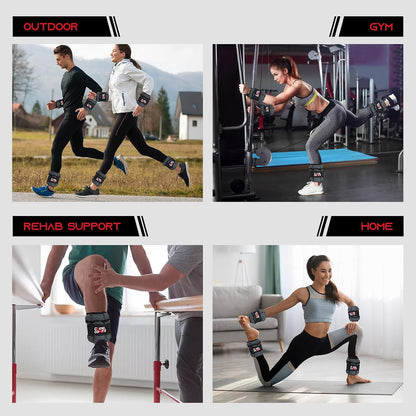 Adjustable Ankle Weights, 2 3 5 lb 1 Pair Strength Training Wrist Leg Arm Weights for Women, Men, Weighted Ankle Weight Set with Removable Sandbags for for Gym, Fitness Workout, Running Lifting