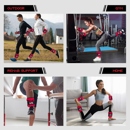 Adjustable Ankle Weights, 2 3 5 lb 1 Pair Strength Training Wrist Leg Arm Weights for Women, Men, Weighted Ankle Weight Set with Removable Sandbags for for Gym, Fitness Workout, Running Lifting