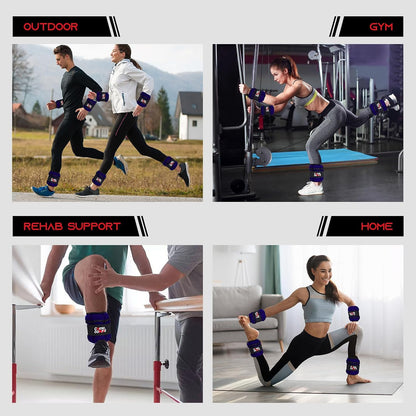 Adjustable Ankle Weights, 2 3 5 lb 1 Pair Strength Training Wrist Leg Arm Weights for Women, Men, Weighted Ankle Weight Set with Removable Sandbags for for Gym, Fitness Workout, Running Lifting