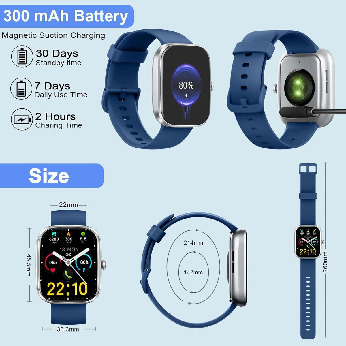 Smart Watch for Men Women (Answer/Make Call), 2026 New 1.91" HD SmartWatch, Fitness Watch with 120+ Sport Modes, IP68 Waterproof, Pedometer, Heart Rate/Sleep Monitor, Activity Tracker for Android iOS
