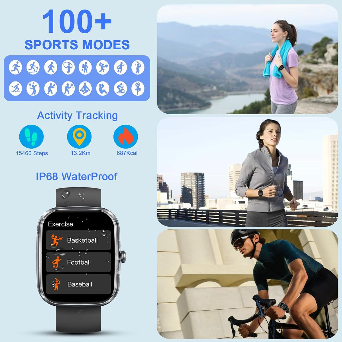 Smart Watch for Men Women (Answer/Make Call), 2026 New 1.91" HD SmartWatch, Fitness Watch with 120+ Sport Modes, IP68 Waterproof, Pedometer, Heart Rate/Sleep Monitor, Activity Tracker for Android iOS
