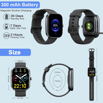 Smart Watch for Men Women (Answer/Make Call), 2026 New 1.91" HD SmartWatch, Fitness Watch with 120+ Sport Modes, IP68 Waterproof, Pedometer, Heart Rate/Sleep Monitor, Activity Tracker for Android iOS