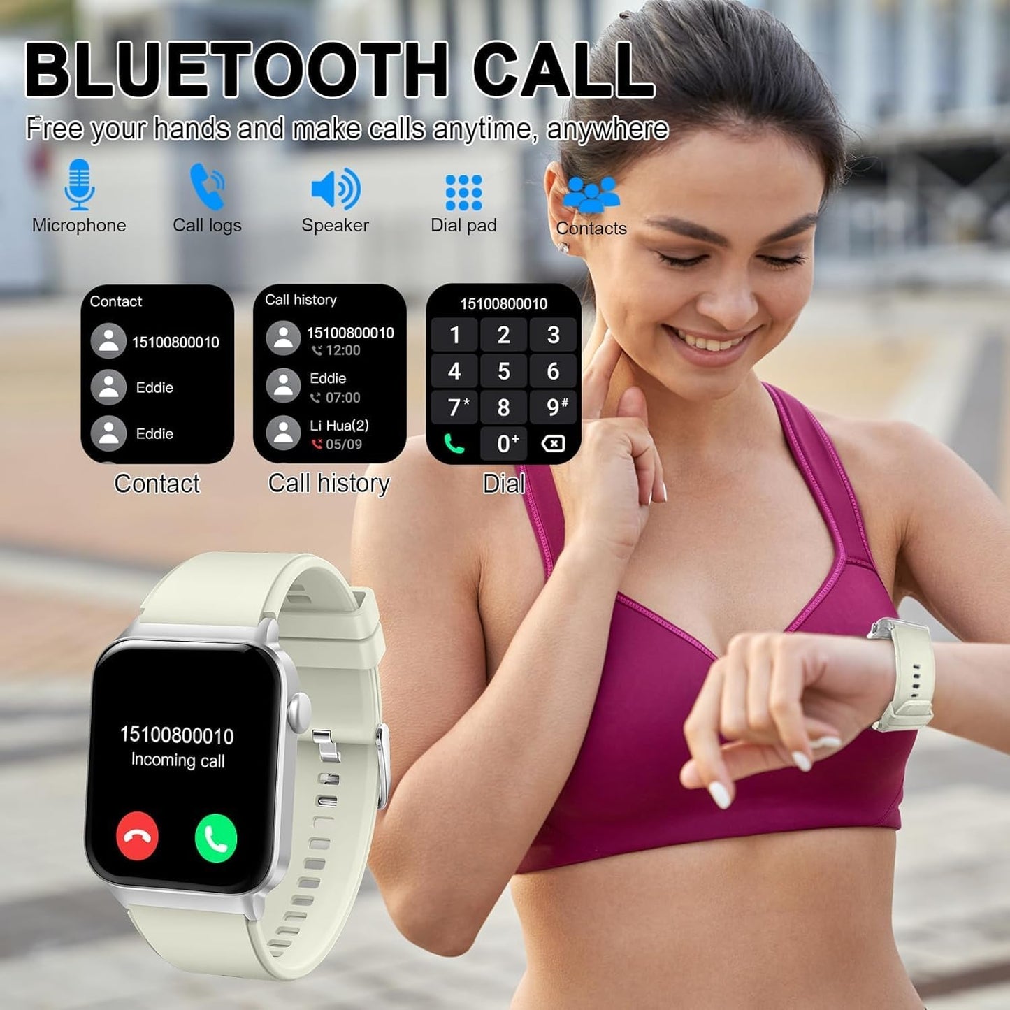 Smart Watch for Men Women (Answer/Make Call), 2026 New 1.91" HD SmartWatch, Fitness Watch with 120+ Sport Modes, IP68 Waterproof, Pedometer, Heart Rate/Sleep Monitor, Activity Tracker for Android iOS
