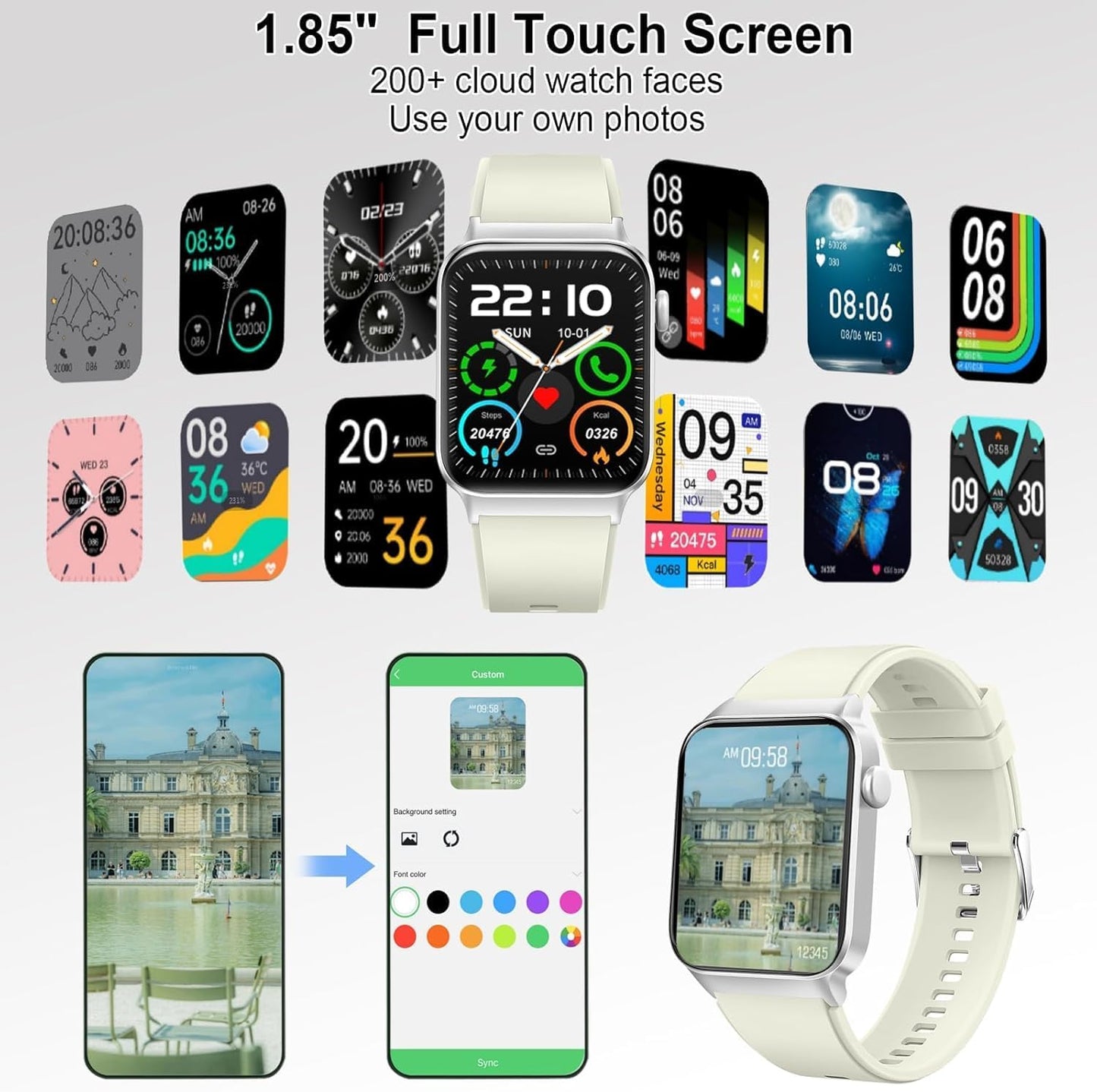 Smart Watch for Men Women (Answer/Make Call), 2026 New 1.91" HD SmartWatch, Fitness Watch with 120+ Sport Modes, IP68 Waterproof, Pedometer, Heart Rate/Sleep Monitor, Activity Tracker for Android iOS