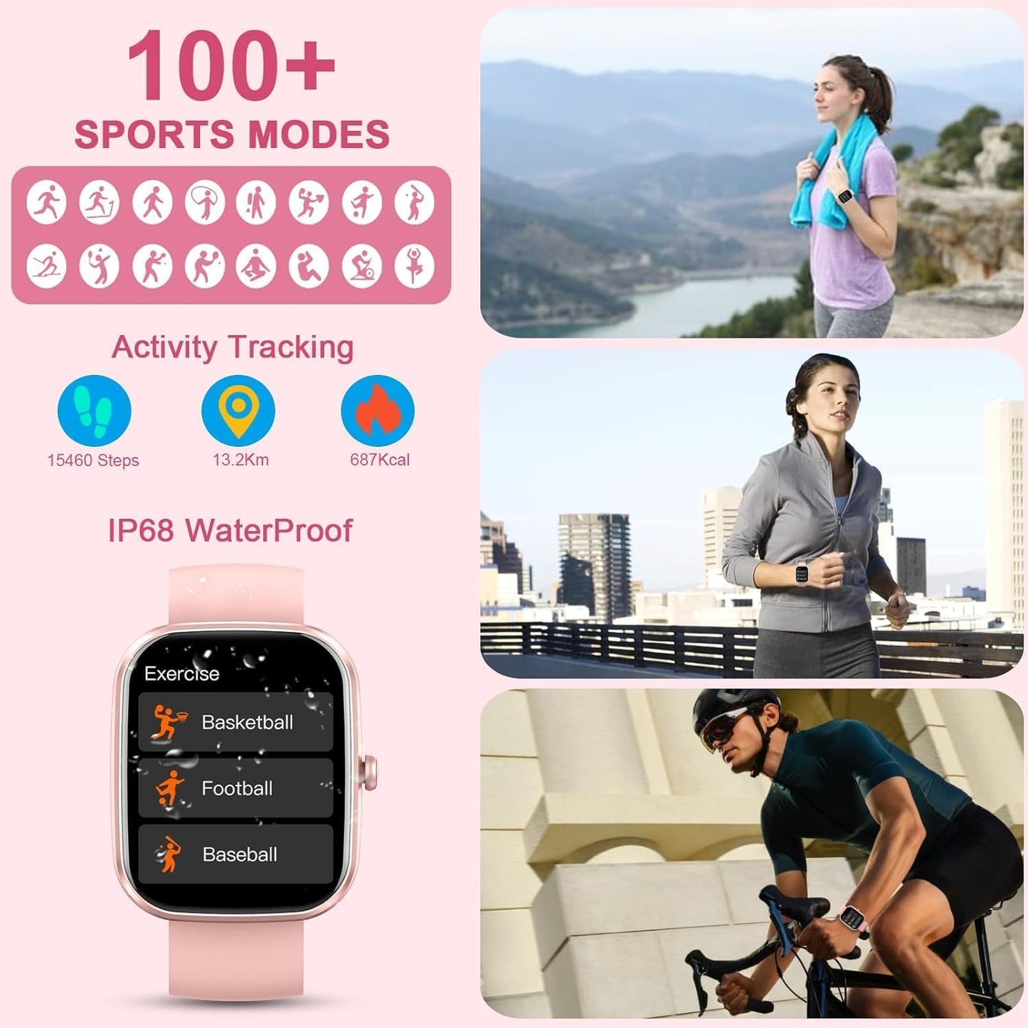 Smart Watch for Men Women (Answer/Make Call), 2026 New 1.91" HD SmartWatch, Fitness Watch with 120+ Sport Modes, IP68 Waterproof, Pedometer, Heart Rate/Sleep Monitor, Activity Tracker for Android iOS