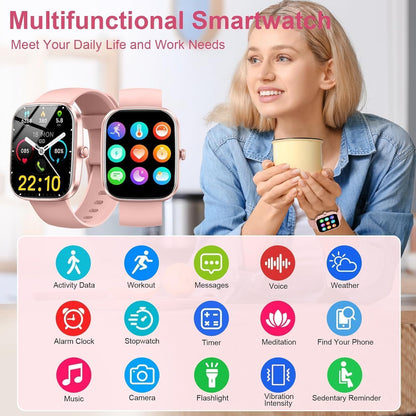 Smart Watch for Men Women (Answer/Make Call), 2026 New 1.91" HD SmartWatch, Fitness Watch with 120+ Sport Modes, IP68 Waterproof, Pedometer, Heart Rate/Sleep Monitor, Activity Tracker for Android iOS