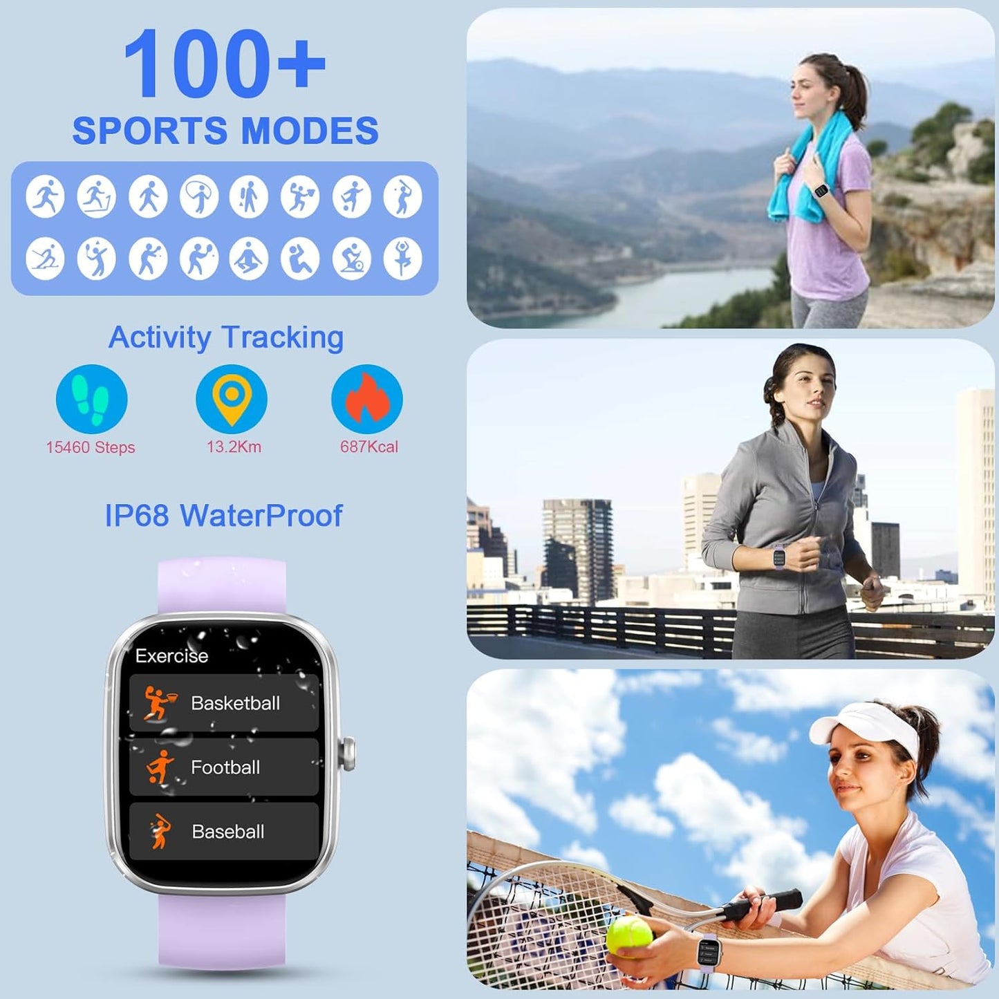 Smart Watch for Men Women (Answer/Make Call), 2026 New 1.91" HD SmartWatch, Fitness Watch with 120+ Sport Modes, IP68 Waterproof, Pedometer, Heart Rate/Sleep Monitor, Activity Tracker for Android iOS