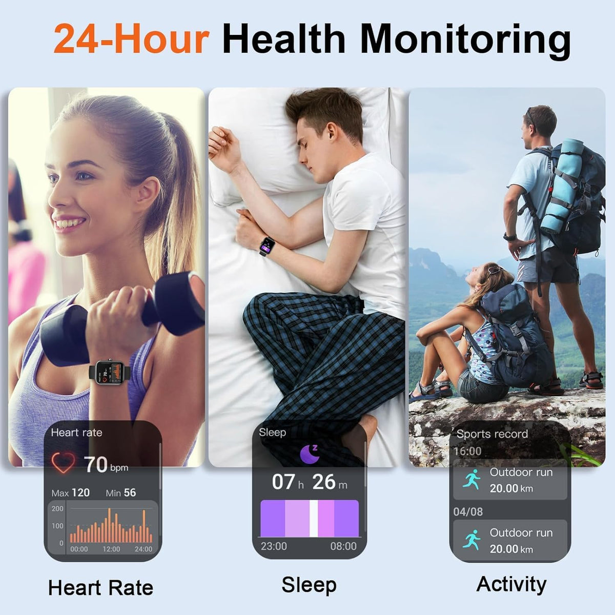 Smart Watch for Men Women (Answer/Make Call), 2026 New 1.91" HD SmartWatch, Fitness Watch with 120+ Sport Modes, IP68 Waterproof, Pedometer, Heart Rate/Sleep Monitor, Activity Tracker for Android iOS