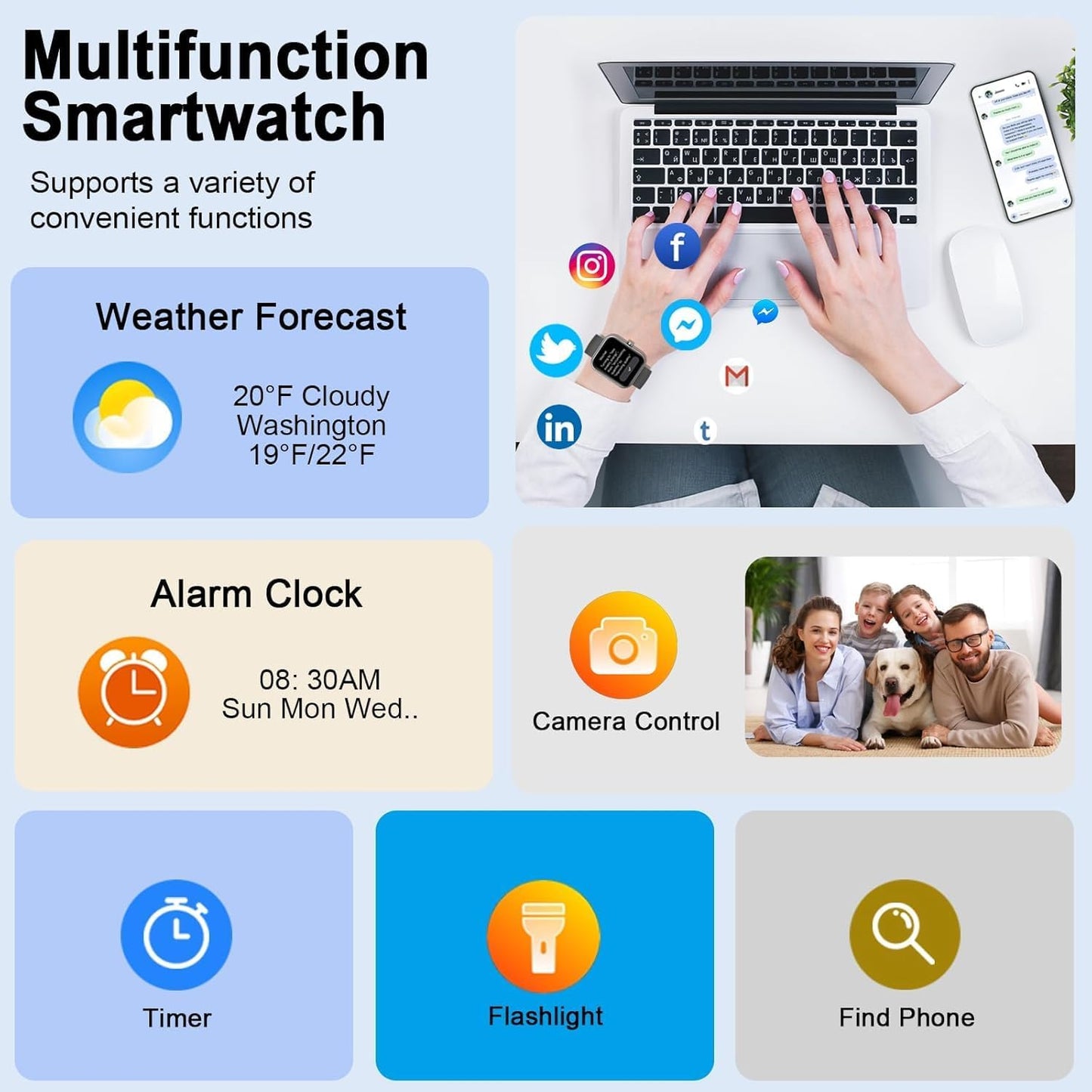 Smart Watch for Men Women (Answer/Make Call), 2026 New 1.91" HD SmartWatch, Fitness Watch with 120+ Sport Modes, IP68 Waterproof, Pedometer, Heart Rate/Sleep Monitor, Activity Tracker for Android iOS