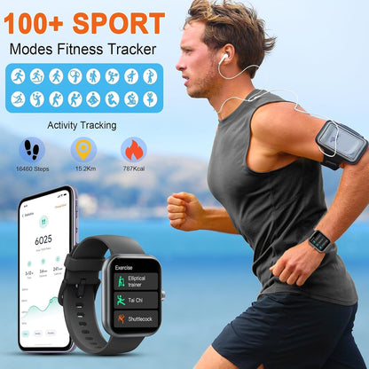 Smart Watch for Men Women (Answer/Make Call), 2026 New 1.91" HD SmartWatch, Fitness Watch with 120+ Sport Modes, IP68 Waterproof, Pedometer, Heart Rate/Sleep Monitor, Activity Tracker for Android iOS