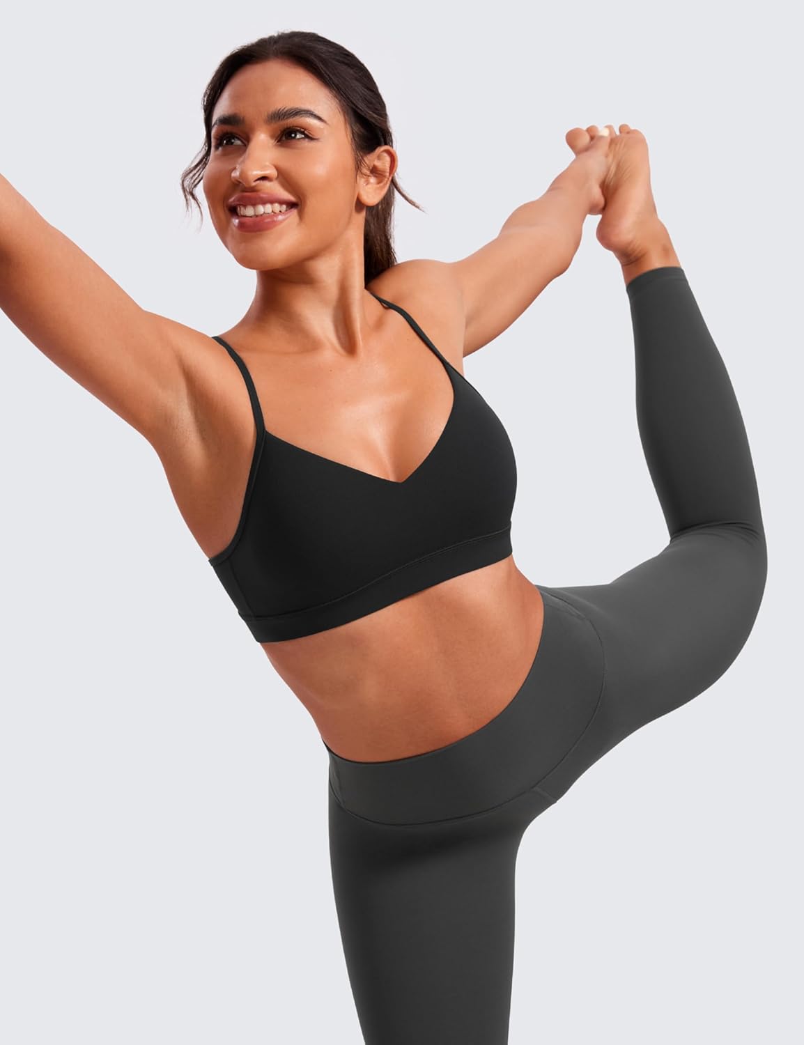 Butterluxe V Neck Sports Bras | Light Support, Removable Pads, Yoga, Extremely Soft, Square Back, Adjustable Spaghetti Straps, for Women