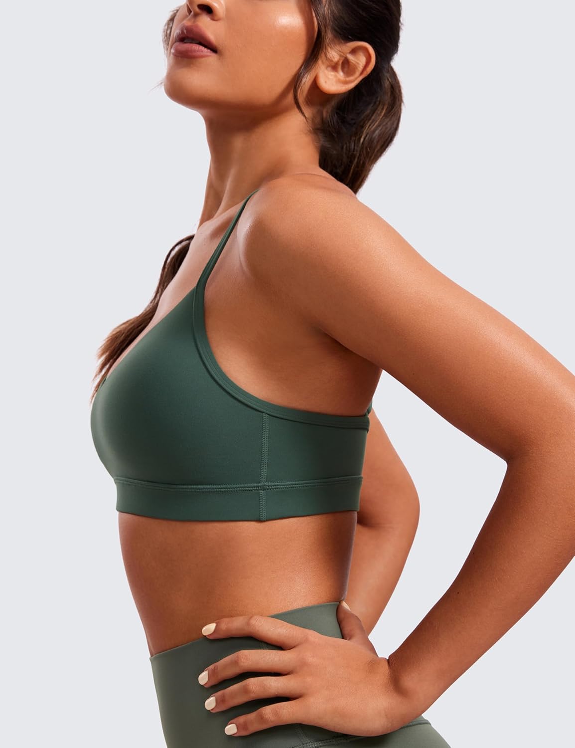 Butterluxe V Neck Sports Bras | Light Support, Removable Pads, Yoga, Extremely Soft, Square Back, Adjustable Spaghetti Straps, for Women