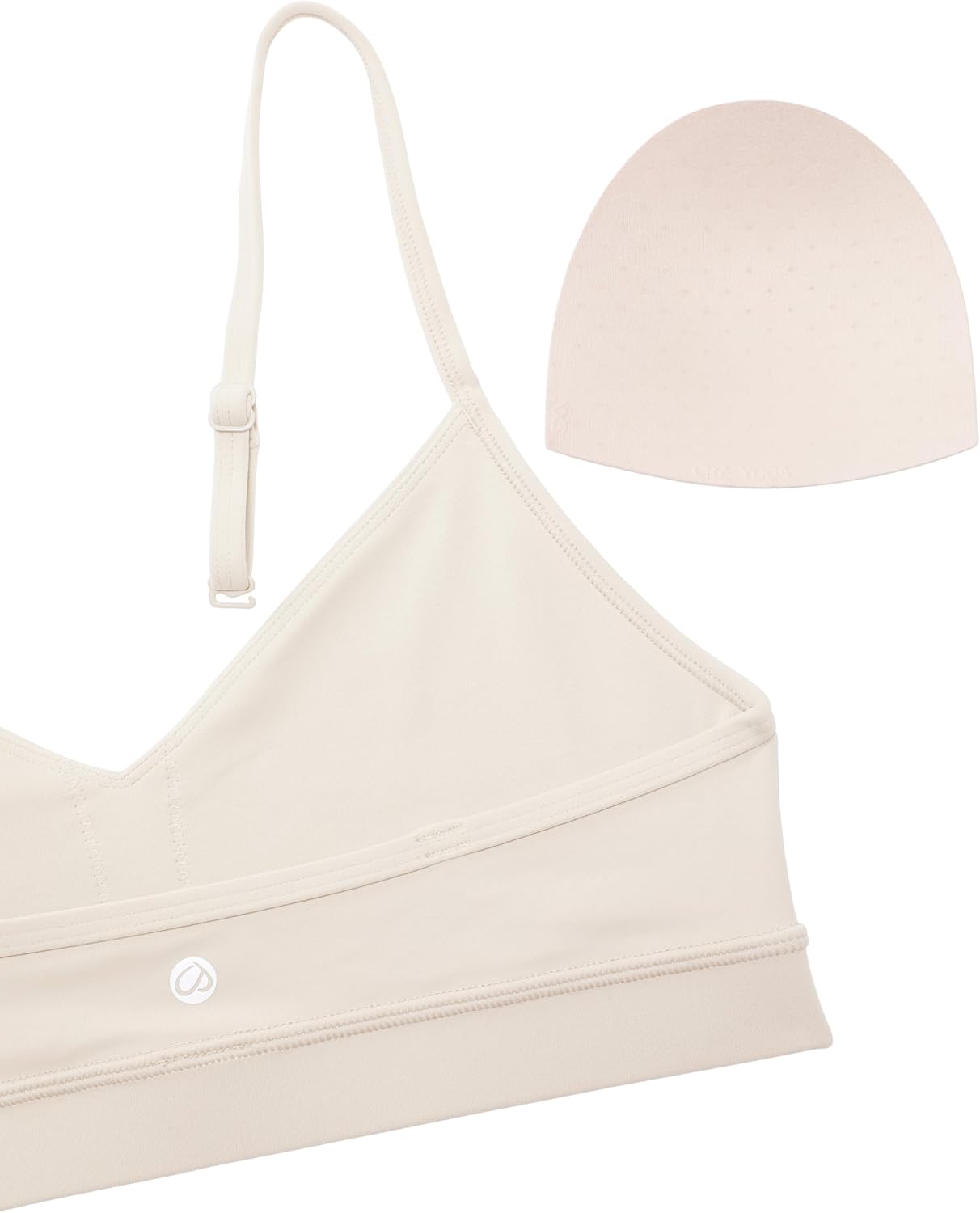 Butterluxe V Neck Sports Bras | Light Support, Removable Pads, Yoga, Extremely Soft, Square Back, Adjustable Spaghetti Straps, for Women
