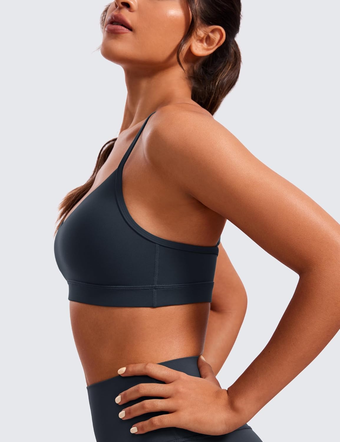 Butterluxe V Neck Sports Bras | Light Support, Removable Pads, Yoga, Extremely Soft, Square Back, Adjustable Spaghetti Straps, for Women