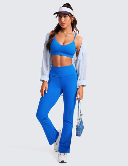 Butterluxe V Neck Sports Bras | Light Support, Removable Pads, Yoga, Extremely Soft, Square Back, Adjustable Spaghetti Straps, for Women