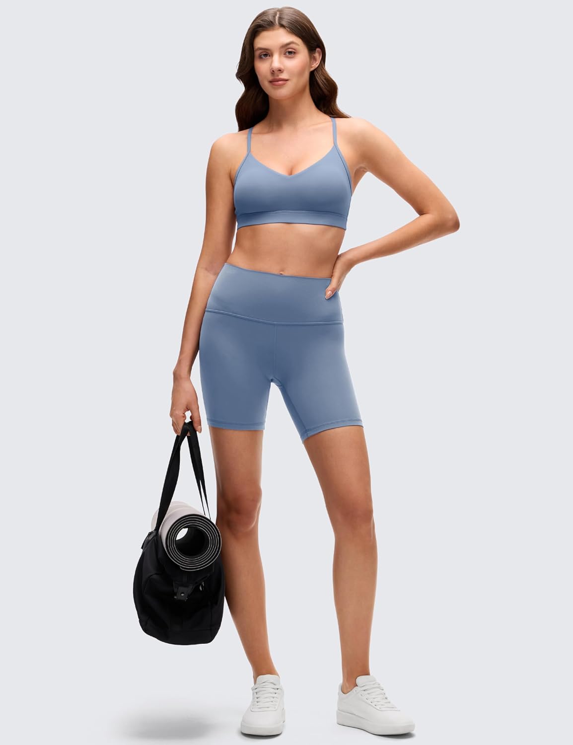 Butterluxe V Neck Sports Bras | Light Support, Removable Pads, Yoga, Extremely Soft, Square Back, Adjustable Spaghetti Straps, for Women
