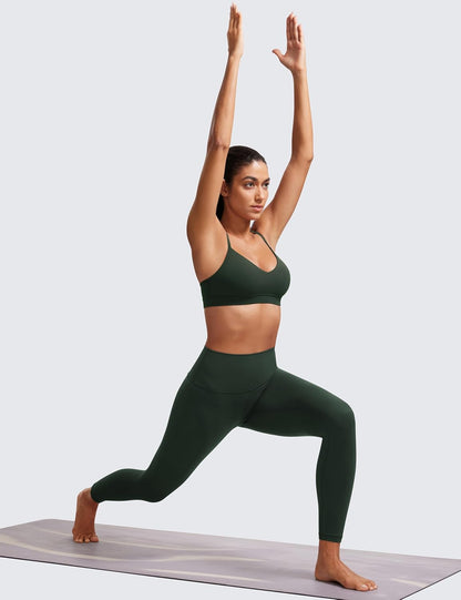 Butterluxe V Neck Sports Bras | Light Support, Removable Pads, Yoga, Extremely Soft, Square Back, Adjustable Spaghetti Straps, for Women