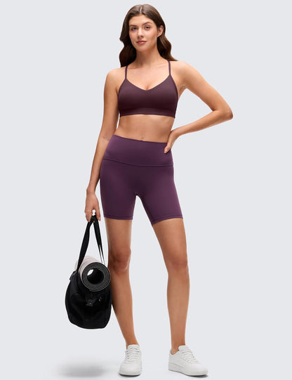 Butterluxe V Neck Sports Bras | Light Support, Removable Pads, Yoga, Extremely Soft, Square Back, Adjustable Spaghetti Straps, for Women