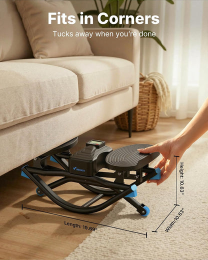 Merach Rocking Steppers for Exercise at Home, 3D Motion Stair Stepper with Resistance Bands for Full Body Workout & Low-Impact Balance Board, 330 LBS Loading Capacity Exercise Equipment