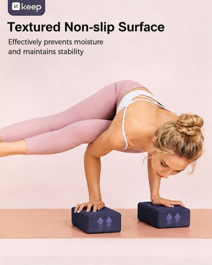 Yoga Block, High-Density EVA Foam 2 Pack Yoga Block with Non-Slip Textured Surface, Supportive, Lightweight - Ideal for Yoga