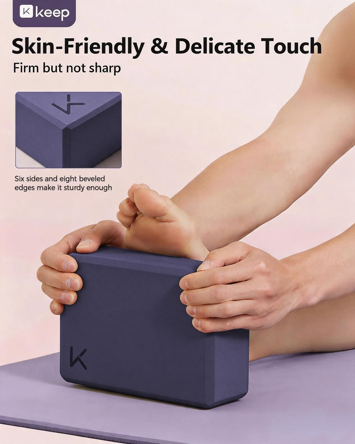 Yoga Block, High-Density EVA Foam 2 Pack Yoga Block with Non-Slip Textured Surface, Supportive, Lightweight - Ideal for Yoga