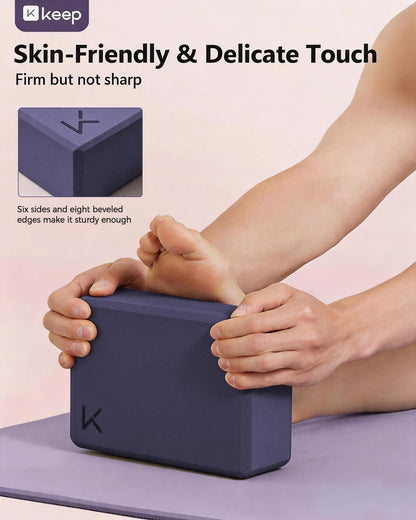 Yoga Block, High-Density EVA Foam 2 Pack Yoga Block with Non-Slip Textured Surface, Supportive, Lightweight - Ideal for Yoga