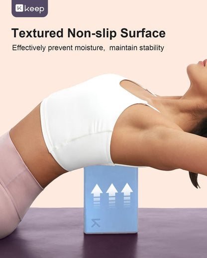 Yoga Block, High-Density EVA Foam 2 Pack Yoga Block with Non-Slip Textured Surface, Supportive, Lightweight - Ideal for Yoga