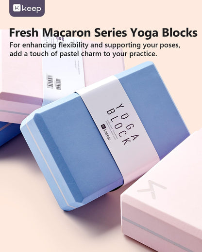 Yoga Block, High-Density EVA Foam 2 Pack Yoga Block with Non-Slip Textured Surface, Supportive, Lightweight - Ideal for Yoga