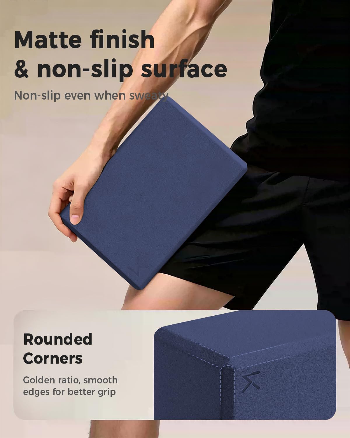 Yoga Block, High-Density EVA Foam 2 Pack Yoga Block with Non-Slip Textured Surface, Supportive, Lightweight - Ideal for Yoga