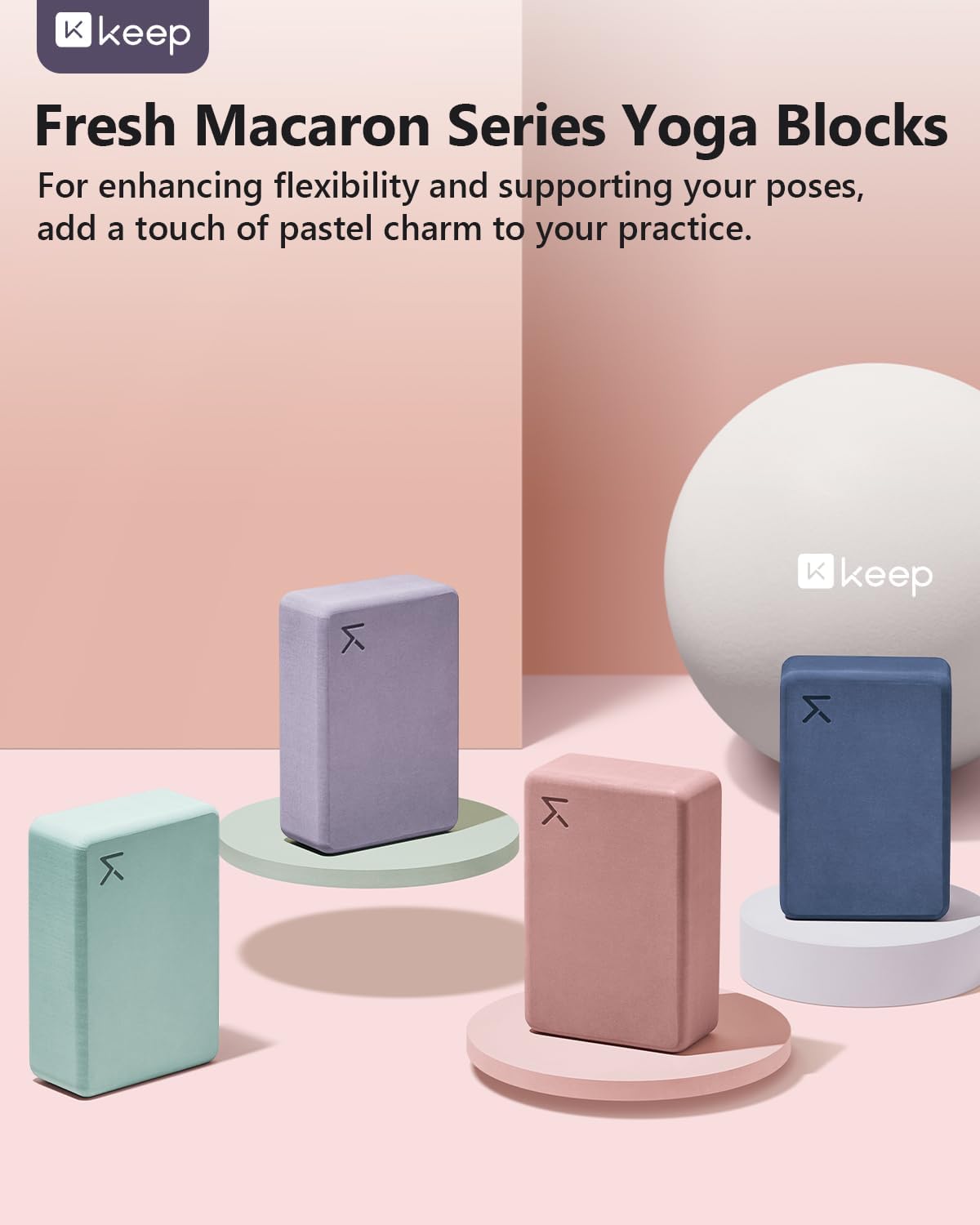 Yoga Block, High-Density EVA Foam 2 Pack Yoga Block with Non-Slip Textured Surface, Supportive, Lightweight - Ideal for Yoga