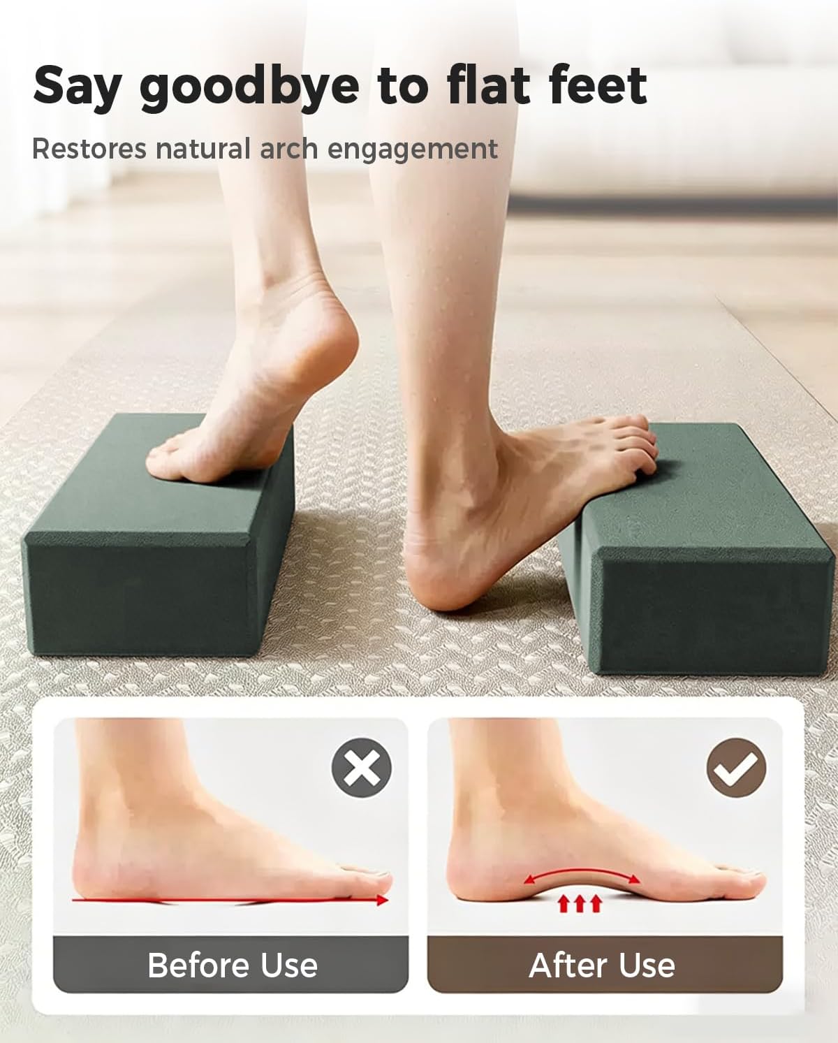 Yoga Block, High-Density EVA Foam 2 Pack Yoga Block with Non-Slip Textured Surface, Supportive, Lightweight - Ideal for Yoga