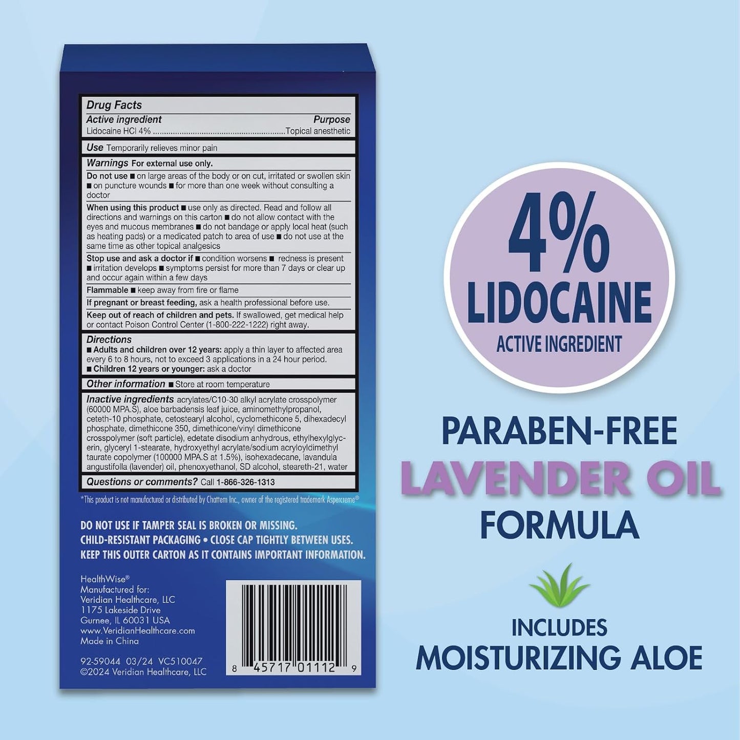 4% Lidocaine Roll-On, 2.5 oz
