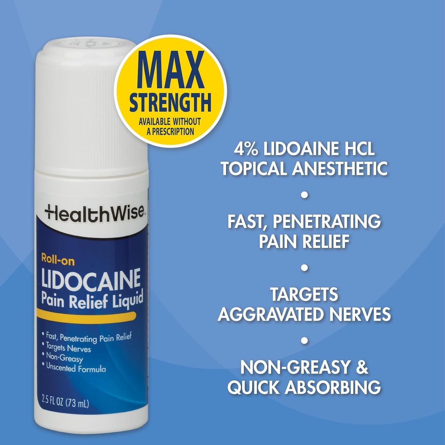 4% Lidocaine Roll-On, 2.5 oz