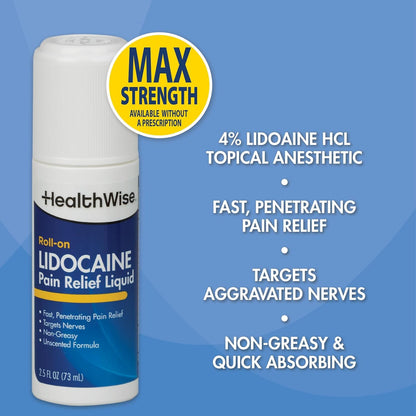 4% Lidocaine Roll-On, 2.5 oz