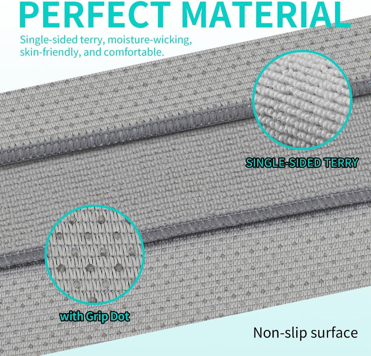 2 Pack Yoga Mat Towels with Grip Dot,Anti-Slip Hot Yoga Towel,Absorbent Microfiber Sweat Mat Cover Towel,Bikram Pilates Fitness