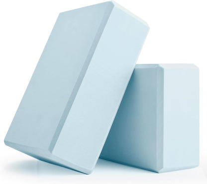 Yoga Blocks 2 Pcs, 9"x6"x3" Yoga Brick Foam Blocks EVA Foam Block Yoga Props Accessories for Yoga Pilates Stretching and Meditation