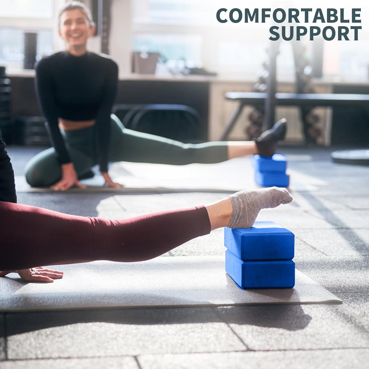 Yoga Blocks 2 Pcs, 9"x6"x3" Yoga Brick Foam Blocks EVA Foam Block Yoga Props Accessories for Yoga Pilates Stretching and Meditation