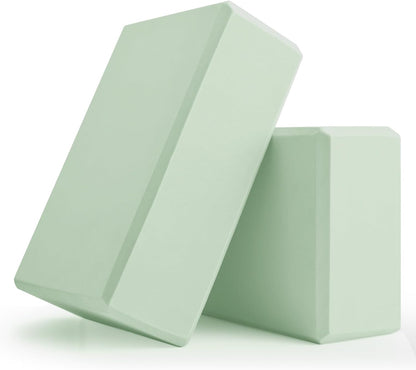 Yoga Blocks 2 Pcs, 9"x6"x3" Yoga Brick Foam Blocks EVA Foam Block Yoga Props Accessories for Yoga Pilates Stretching and Meditation