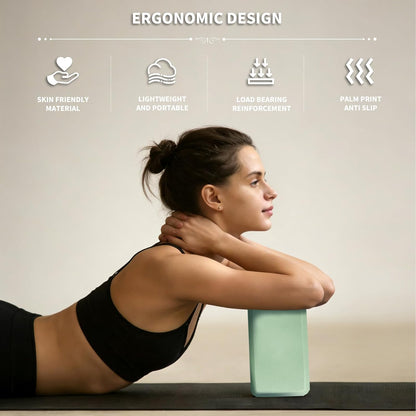 Yoga Blocks 2 Pcs, 9"x6"x3" Yoga Brick Foam Blocks EVA Foam Block Yoga Props Accessories for Yoga Pilates Stretching and Meditation