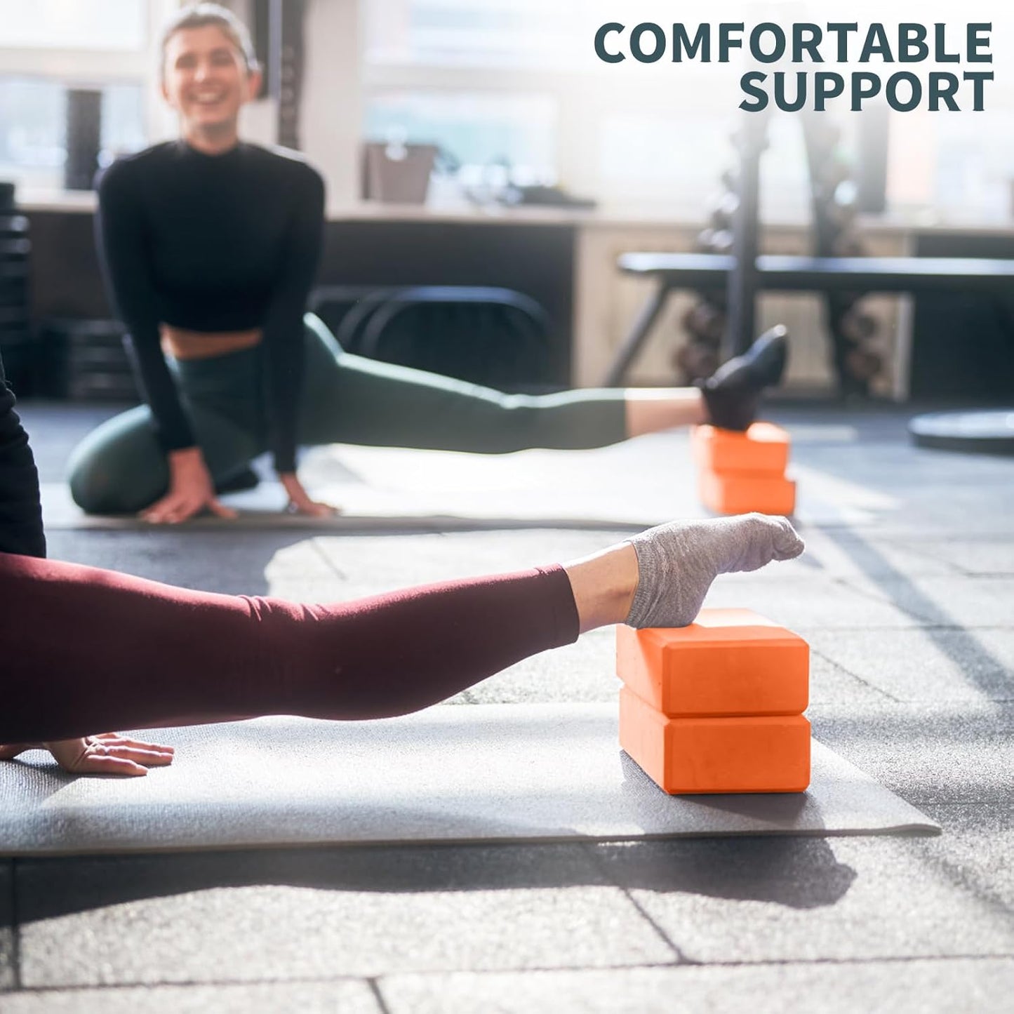 Yoga Blocks 2 Pcs, 9"x6"x3" Yoga Brick Foam Blocks EVA Foam Block Yoga Props Accessories for Yoga Pilates Stretching and Meditation