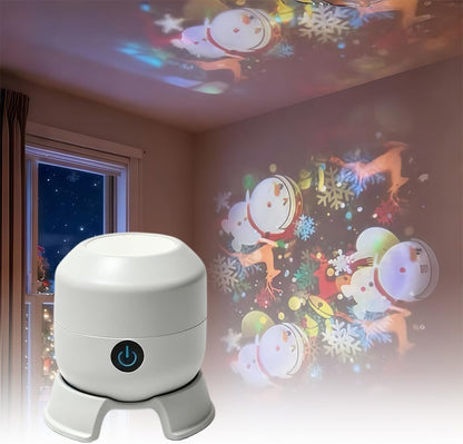 Dynamic Rotating LED Projector Light, 360° Ocean Wave Galaxy Night Light, Multi-Angle Base, USB Rechargeable, Adjustable Brightness, Bedroom/Meditation/Home Theater Light (Ocean, Rechargeable)