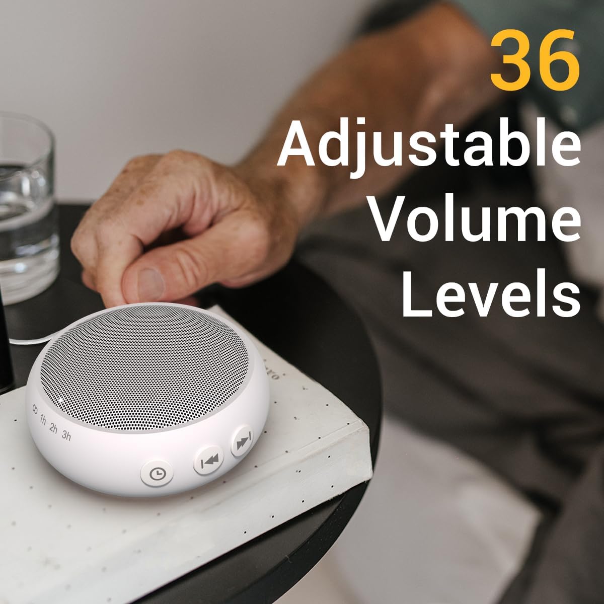Portable Sound Machine White Noise Machine for Baby Kids Adults Sleeping with 32 Soothing Sounds 32 Volume Levels Brown Noise Machine with 4 Timer Memory Funtion for Travel Office Privacy