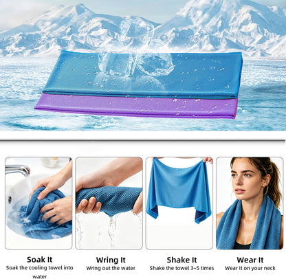 5 Pack Cooling Towel 31"x11", Microfiber Gym Towels for Men and Women，Soft Breathable Chilly Towe for Yoga, Running, Workout,Gym, Camping, Fitness, Workout