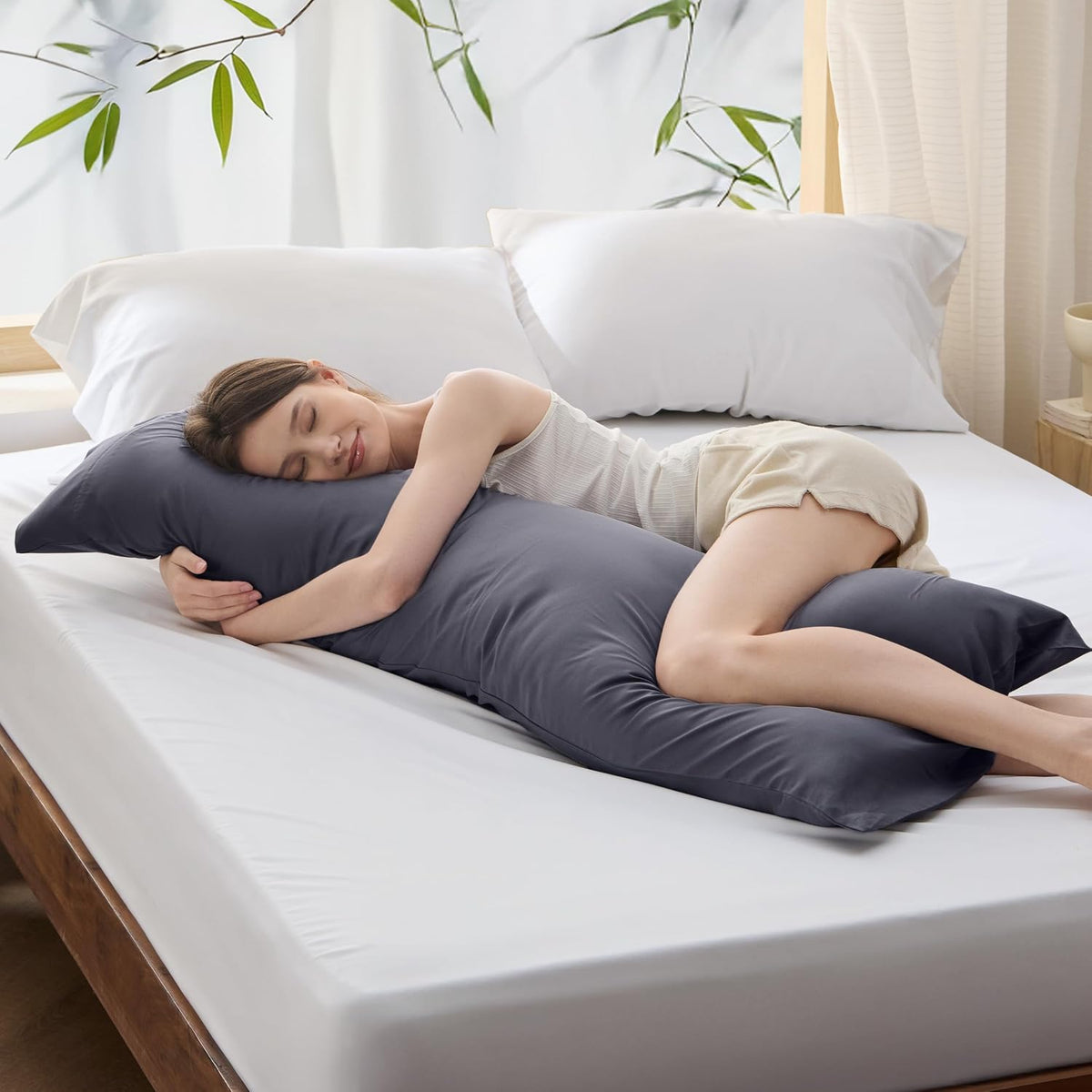 White Pillow Cases Queen Set of 2, 100% Rayon Derived from Bamboo