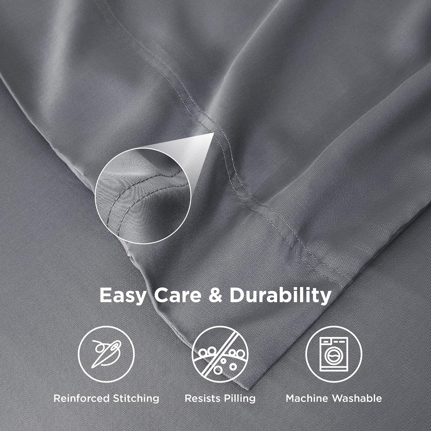 White Pillow Cases Queen Set of 2, 100% Rayon Derived from Bamboo