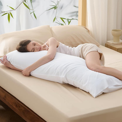 White Pillow Cases Queen Set of 2, 100% Rayon Derived from Bamboo
