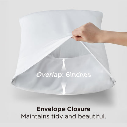 White Pillow Cases Queen Set of 2, 100% Rayon Derived from Bamboo