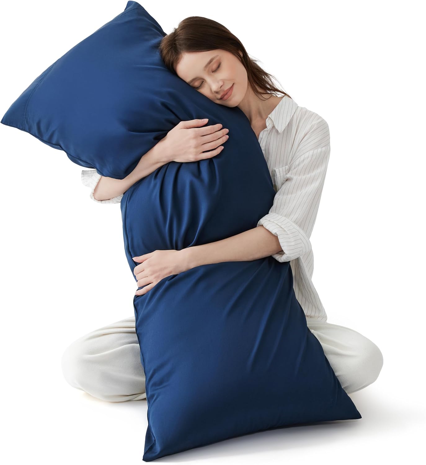 White Pillow Cases Queen Set of 2, 100% Rayon Derived from Bamboo