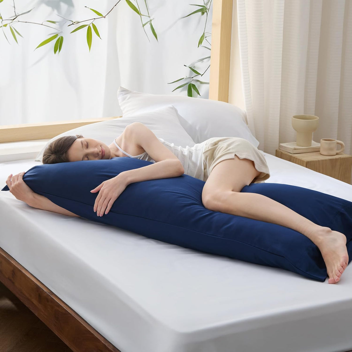 White Pillow Cases Queen Set of 2, 100% Rayon Derived from Bamboo