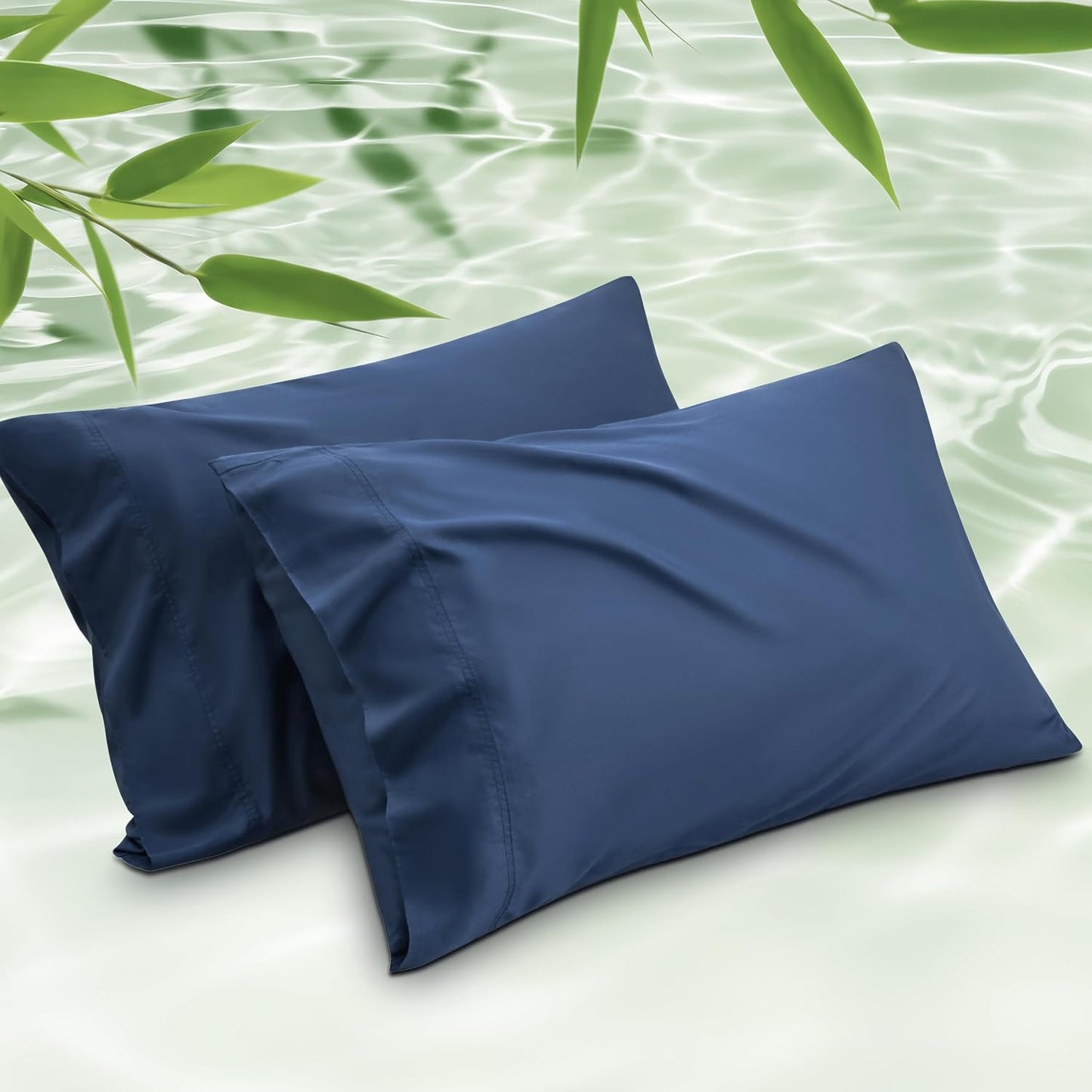 White Pillow Cases Queen Set of 2, 100% Rayon Derived from Bamboo